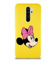 Xiaomi Redmi Note 8 Pro Soft Premier Kapak Minnie Mouse-A Tasarımlı Silikon Kılıf - Sarı (Şeffaf)