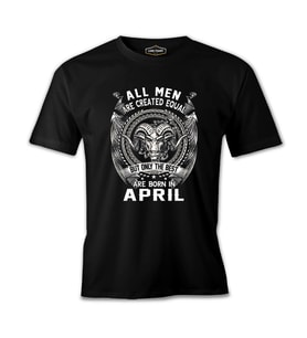 Best Born in April Siyah Erkek Tshirt
