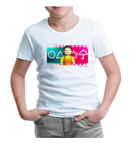 Squid Game - Red Light Green Light Beyaz Çocuk Tshirt
