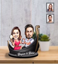 Kişiye Özel Sevgili Karikatürlü İki Katmanlı Ahşap Biblo Model 18-Eco