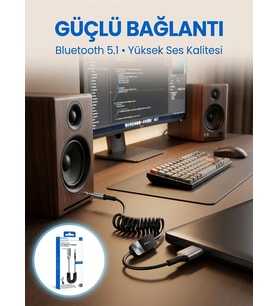 Aux Girişli Cihazlar İçin Kablosuz Bluetooth Adaptörü