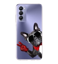 PrintiFy Tecno Camon 18P ile Uyumlu 1mm Slim Fit Köpek 2 050e Baskılı Şeffaf  Kılıf