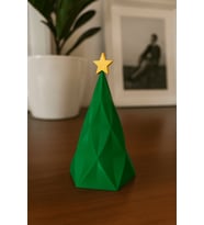 Dekoratif Geometrik Yılbaşı Ağacı (3D Tasarım) (Orman Yeşili)