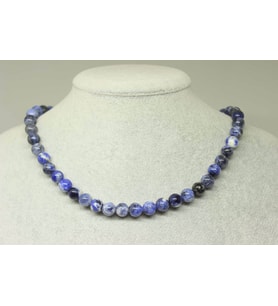 Sodalit Taşı Royal Kolye 8mm (Klipsli)