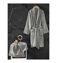 Cottonbox Exclusive Tek Kişilik Bornoz Seti 5513 Gri