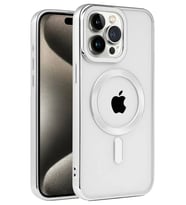 Mey İthalat® iPhone 15 Pro Kılıf Kronos Magsafe Kapak - Gümüş