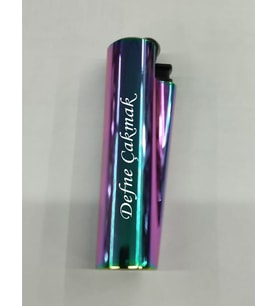 Kişiye Özel İsim Baskılı Gökkuşağı Clipper Kılıflı Metal Çakmak ( Gazlı )