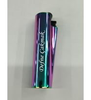 Kişiye Özel İsim Baskılı Gökkuşağı Clipper Kılıflı Metal Çakmak ( Gazlı )