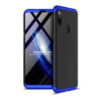 Galaxy A11 Kılıf Zore Ays Full Koruma Kılıf (Siyah-Mavi)