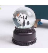 HEDİYELİK LED IŞIKLI PANDA FİGÜRLÜ CAM KÜRE 2