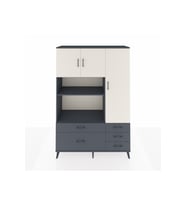 Hyperion Dolap 7 Raflı 5 Çekmeceli 3 Kapaklı 132x44x195 Antrasit-Aytaşı/Antrasit