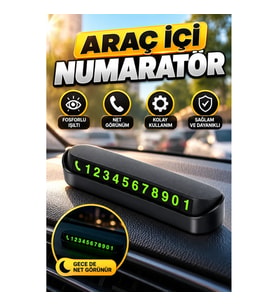 Fosforlu Araç İçi Telefon Numarası Göstergesi – Yapıştırmasız ve Taşınabilir Park Numaratörü