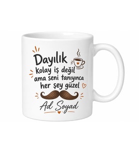 Dayı İçin Mesajlı Hediyelik Baskılı Kupa Bardak Mizah Hediyesi
