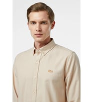 Lacoste Men's Slim Fit Beige Shirt Slim Fit Pamuklu Erkek Gömlek Bej