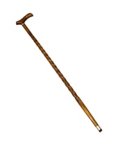 Gümüş Halkalı Kıvrımlı Kahverengi Baston No04