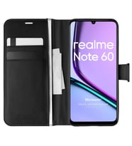 Microsonic Realme Note 60 Kılıf Delux Leather Wallet Siyah (Siyah)