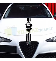 Alfa Romeo Ön Kaput Şerit Oto Sticker Etiket Giulietta 159 156 ( ÖLÇÜ 120 x 30 Cm )