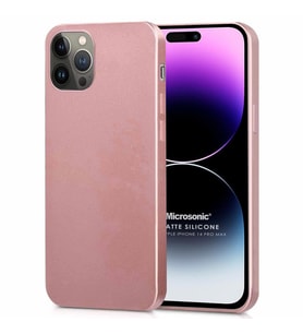 Microsonic Matte Silicone Apple iPhone 14 Pro Max Kılıf Rose Gold