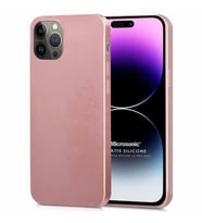 Microsonic Matte Silicone Apple iPhone 14 Pro Max Kılıf Rose Gold