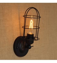 RİOLİGHT RETRO KAFESLİ MAFSALI SİYAH RUSTİK APLİK (Siyah - Beyaz)