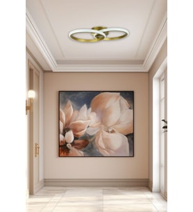 Jolly Modern Tasarım Eskitme Renk Salon - Mutfak - Hol Beyaz Led 2 Li Avize