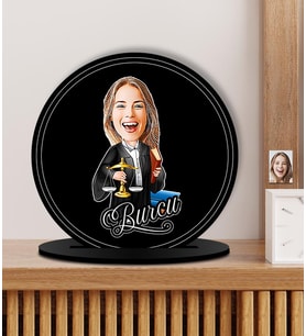 Kişiye Özel Karikatürlü Avuklat Ahşap Plak - Biblo