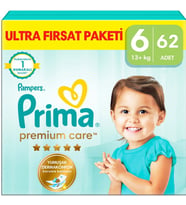 Prima Premium Care Bebek Bezi Beden:6 (13+) Extra Large 62 Adet Ultra Fırsat Pk