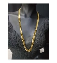 Unisex Vip Çelik Altın Görünümlü 7 Mm Gürmet Model Zincir Kolye