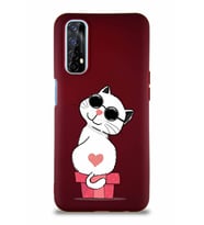 Realme 7 Soft Premier Kapak Coolcat Tasarımlı Silikon Kılıf - Mürdüm (Şeffaf)