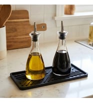 Lunaev Siyah Silikon Yağdanlık Altlığı – Kaydırmaz Mutfak Organizer 23x10 cm