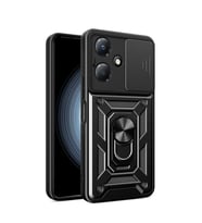 Infinix Hot 30 Uyumlu Play Kılıf Magnetik Standlı Kamera Korumalı Zore Sürgülü Vega Kapak