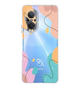 Huawei Nova 9 Se Uyumlu Kamera korumalı Kapak Karışık Renkler Tasarımlı Şeffaf Kılıf