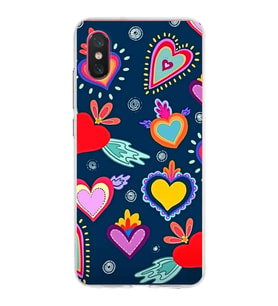 PrintiFy Xiaomi Mi 8 Pro ile Uyumlu 1mm Slim Fit Retro Colors 3 Baskılı Şeffaf  Kılıf