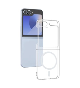 Samsung Galaxy Z Flip 6 Kılıf Kablosuz Şarj ve Magsafe Destekli SlimSafe Premium Sert PC Silikon Kapak (Renksiz)