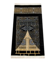 Kabe Desenli Ultra Plus Siyah Şönil Seccade 7 (Karışık)