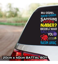 dizel araba cam yazısı etiket sticker çıkartma - motosiklet araba otomobil kamyon kamyonet cam uyumlu
