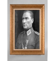 Çerçeveli Paspartulu Atatürk Tablo a52 (Gold)