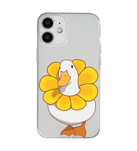 Iphone 12 Uyumlu Tatlı Ördek Desenli Şeffaf Telefon Kılıfı