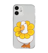 Iphone 12 Uyumlu Tatlı Ördek Desenli Şeffaf Telefon Kılıfı