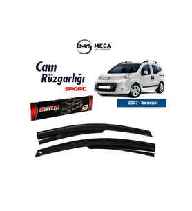 Cam Rüzgarlığı Fiat Fiorino / Nemo / Bipper 2007- Sonrası ile uyumlu (Siyah)