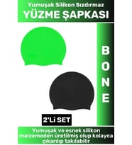 Özel Üretim Su Geçirmez Elastik Yumuşak Yüzücü Havuz Deniz Yüzme Şapkası Silikon Bone 2'Li SET