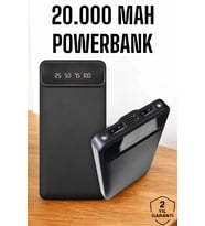 20.000 Mah Led Işıklı Lcd Ekran Usb Girişli Type-c Lightning Powerbank