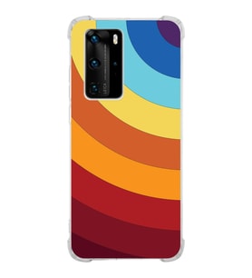 PrintiFy Huawei P40 Pro Uyumlu Köşe Korumalı Renk Cümbüşü A Tasarımlı Şeffaf Silikon Kılıf