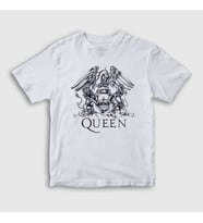 Presmono Unisex Çocuk Beyaz Gray Logo Queen T-Shirt 101921tt