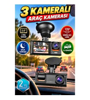 3 Kameralı Full HD Araç Kamerası – 2 İnç Ekran, Gece Görüşü, G-Sensör, 170° Geniş Açı