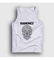 Presmono Unisex Beyaz Skull Ramones Atlet 170508tt (Beyaz)