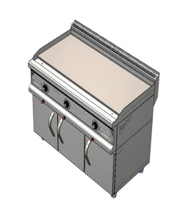 CSA Karacasan 900 Seri Dolaplı 120 cm Elektrikli Düz Pleyt Kanallı Izgara 120x90x85Cm