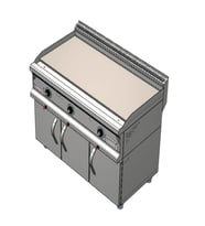 CSA Karacasan 900 Seri Dolaplı 120 cm Elektrikli Düz Pleyt Kanallı Izgara 120x90x85Cm