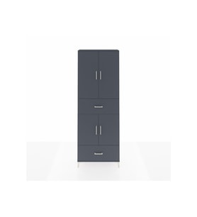 Arges Dolap 5 Raflı 2 Çekmeceli 4 Kapaklı 88x30x243 Antrasit-Antrasit