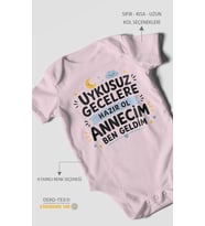 Anneye Özel Kısa Kollu Bebek Body %100 Pamuk